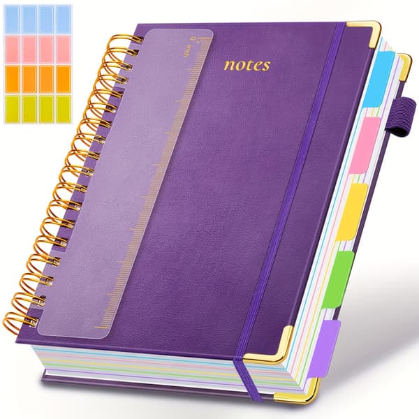 A5 Spiralnotesbog Indbundet Dagbog 300 Sider Tyk Papirplanlægger Notesbog Lilla Purple