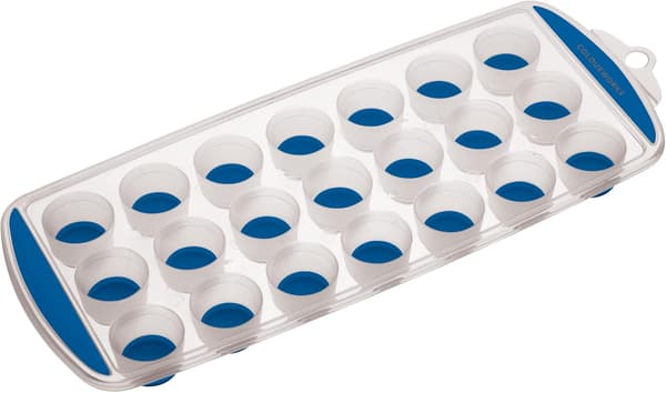 Iskubsbricka med silikonbotten, 21 isbitar, 11,9 x 29,9 x 2,5 cm, blå Blue