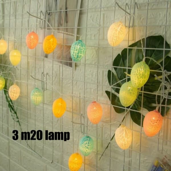 Påskeæg lyskæde fe lys revne æg lampe fest til hjemmet