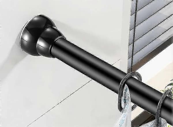 Drying Rack Without Perforation, Shower Curtain Rod And Telescopic Support Rod For Bedroom (black: 30-45cm, Adjustable Length)