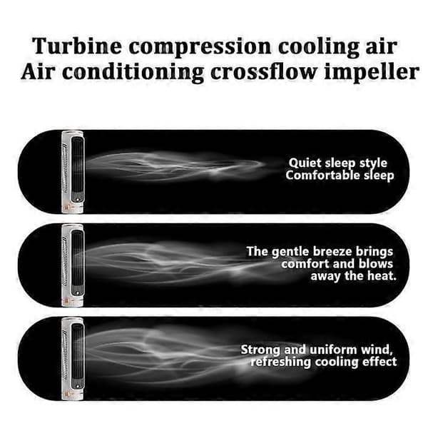 Stille søjleventilator, køler, aircondition, tårnventilator, 3 hastigheder, USB genopladelig, grøn