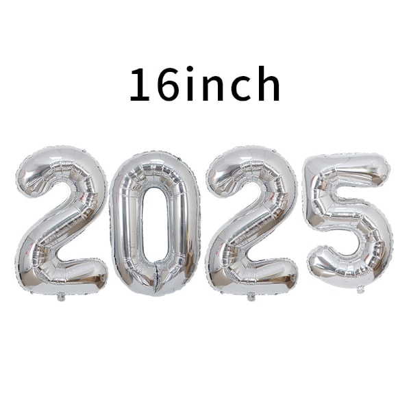 2025 Foil Number Balloons for 2025 New Year Eve Festival Party Supplies Graduation Decorations (5 set ,16 Inch)