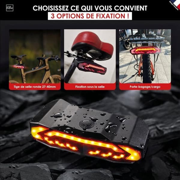 Bike Turn Signals & Bike Alarm | Includes 2 Mounting Brackets | Tail Light with Remote Control | 5 Light Modes | USB Rechargeable