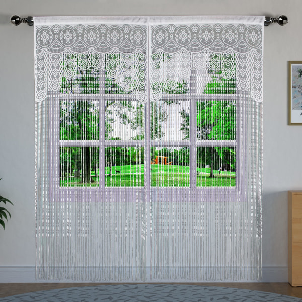 Snorre Dørstrenggardin for Døråpninger, Døråpning Hippie Vindupanel Romdeler Vegg Skapgardiner (39×79in/100×200cm, Hvit)
