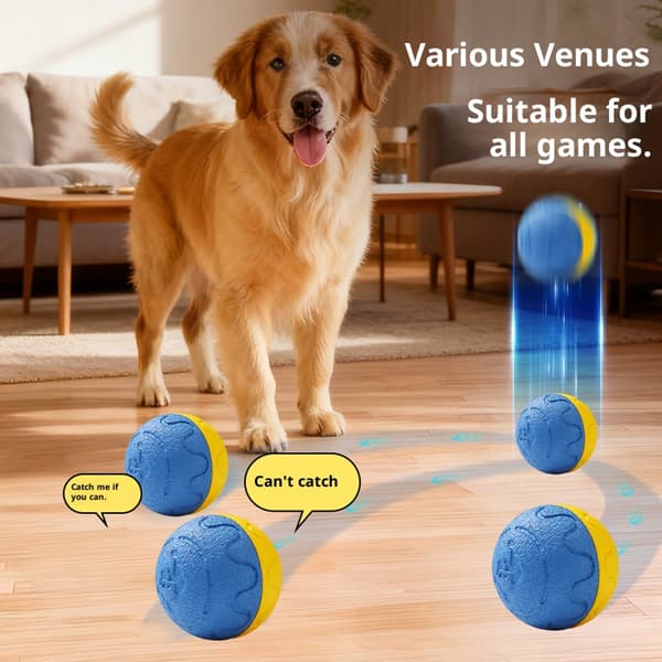 Smart Interactive Dog Ball for Medium/Large Breeds - Self-Moving, Bouncing, IP54 Waterproof E-TPU Toy with USB Charging