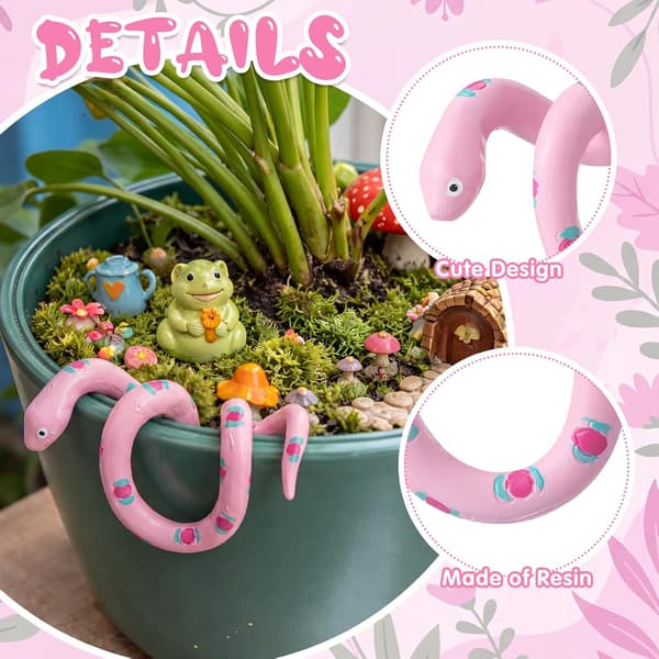 Pink slangefigur urtepotte til pynt