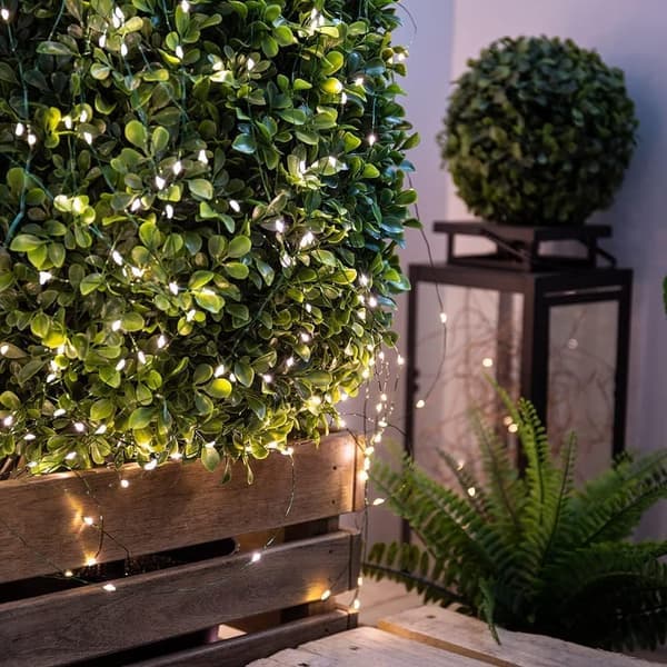 Warm White LED String Lights with Green Wire, 8 Modes for Christmas Tree and Christmas Decorations