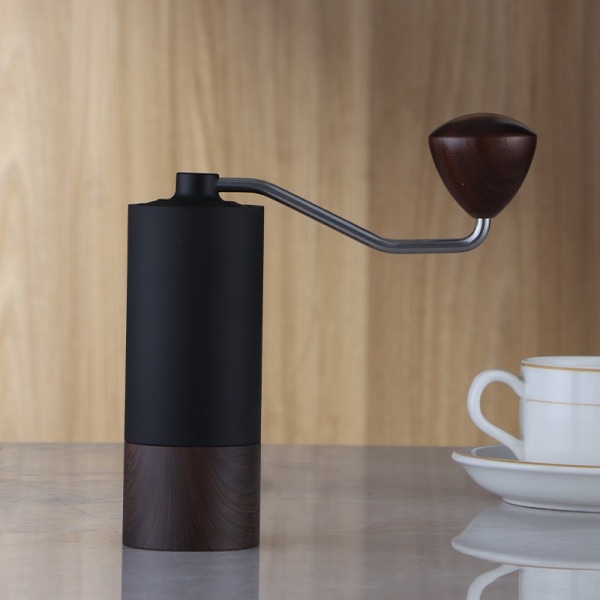 Manuell kaffekvarn, espresso, fransk press, konisk burr i rostfritt stål, svart