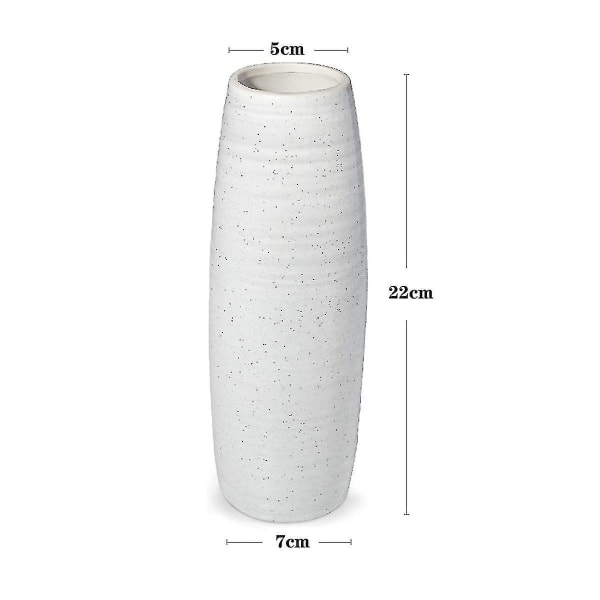 Moderne Nordisk Stil Porcelæn Keramik Sort Vase (hvid, 7 X 22)