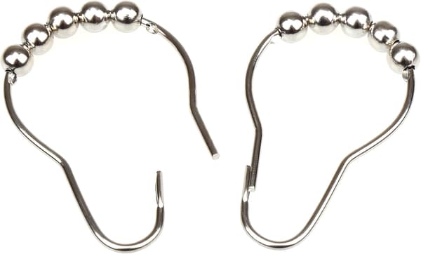 12x Bruseforhængskroge Ringe Rullekugler Krom Rustfrit Stål Metal Rustfri Sølvfarve