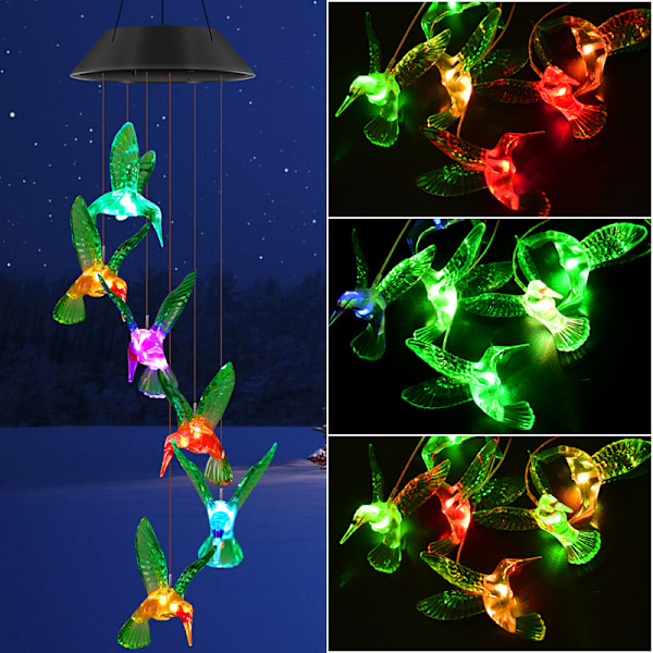 Tuulikello, Aurinkovoimainen Kolibri Tuulikello Ulko- / Sisätiloihin, Pihan Koristeet, Muistokello