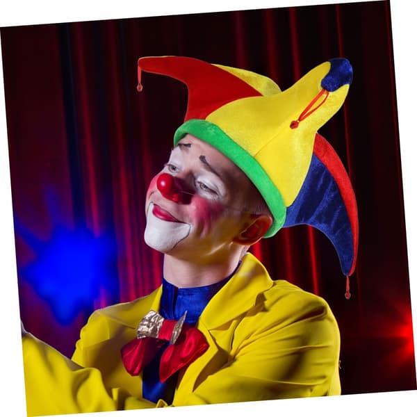 1 set Funny Clown Hat with Bells, Essential Cosplay Prop for Carnival Masquerade