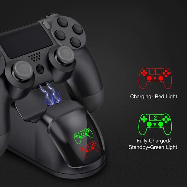 Ladestation til PS4/PS4 Slim/PS4 Pro-controllere med USB