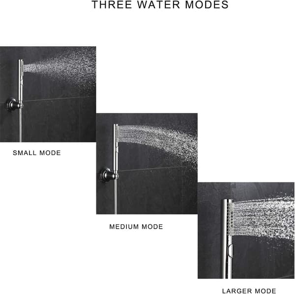 Round Bathroom Shower Head with 3 Water Function Modes, Easy-Clean Silicone Nozzles, Chrome Finish