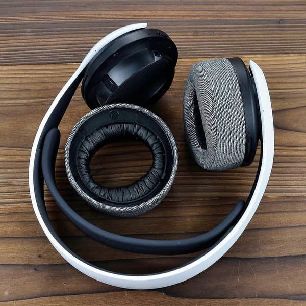 PS5 Øreputer - defean Erstatningsøreputer Kompatible med Sony PS5 Trådløse Hodetelefoner, Pulse 3D Trådløst Headset (Grå Flanell)