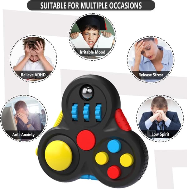 Fingerspids kontrol - Spinner legetøj til ADHD/Autisme - Stresslindring (Sort)