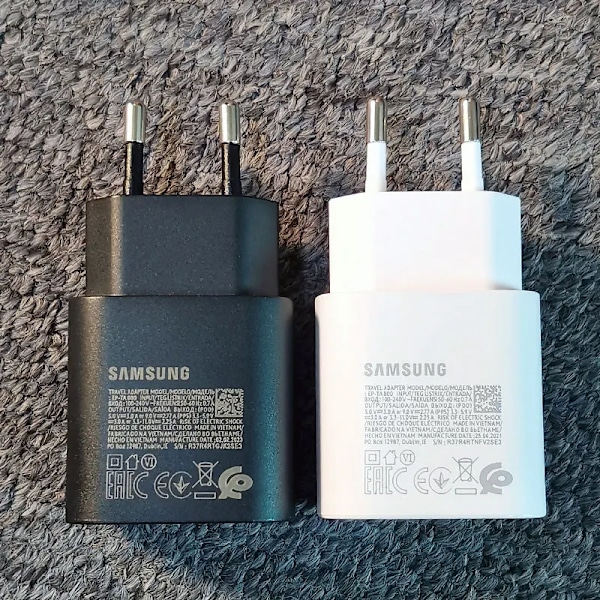 Samsung A15 A25 A35 A55 A54 A73 25W PD Oplader Superhurtig Opladningsadapter Til Galaxy S24 S23 S22 S21 S20 Note 20 Ultra 10 Plus FE Black-With 3A Cable