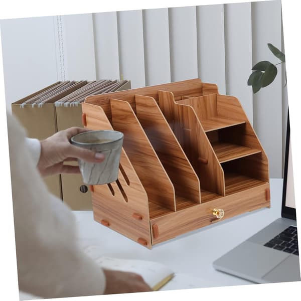 Durable Wooden Storage Box for Sundries Simple Desktop Organizer with Drawer