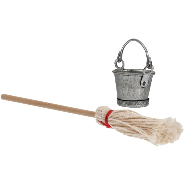 1 Set Mini Koti Mop-Ämpäri Koristeet Hieno Koti Tarvikkeet Mini Talo Sisustus Sekalaiset Värit 8X3CM Assorted Color 8X3CM