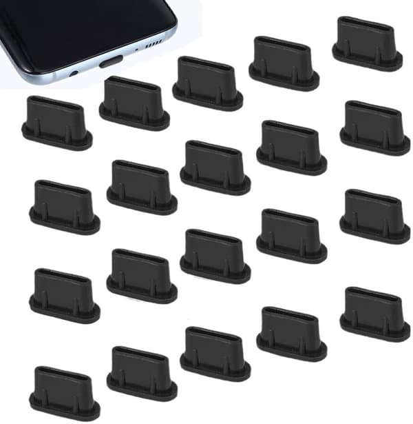 20x Silicone USB C Dust Cover - Anti-Dust Cap for Type C Port - Universal Plug Protector for Phone Tablet