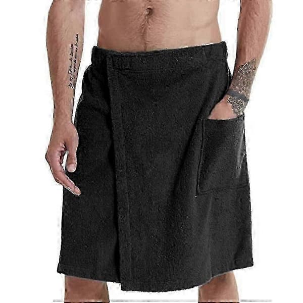 Badehåndklæde til mænd med velcrolomme lavet af bomuld til sauna
