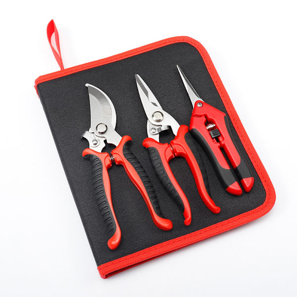 Five-piece Garden Pruning Shears Set with Canvas Bag