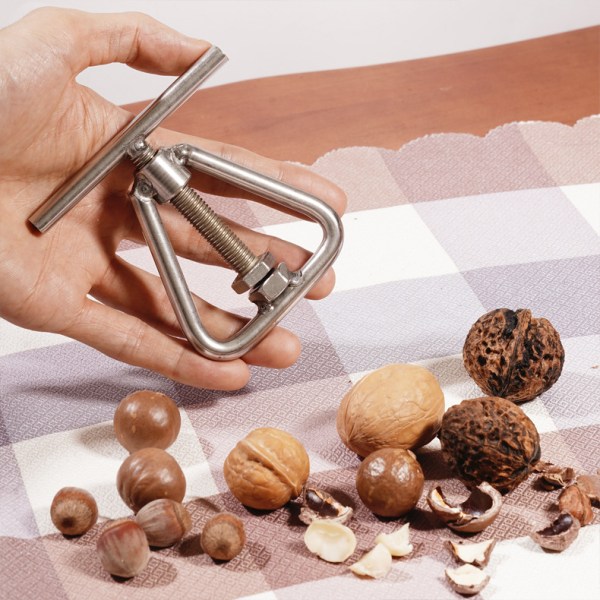 Nøddeknuser Sort Valnøddeknuser Rustfrit Stål Pecan Knuser Nøddeknuser Værktøj Heavy Duty til Alle Nødder, Sort Valnød, Macadamia Nød