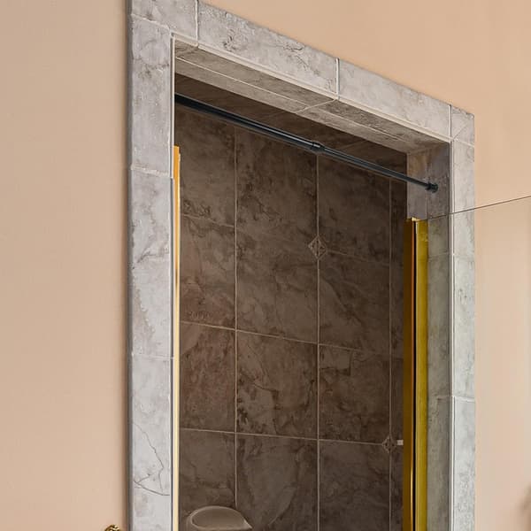 2 stk. udtrækkelige gardinstænger i metal til badeforhæng og tørring af tøj