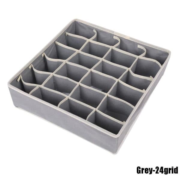 Opbevaringsboks til undertøj, sokker, 24 rum (1 stk) 24 gitter (1PC) 24 grid(1PC)