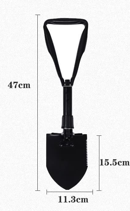 47 cm Stor Sammenleggbar Multifunksjonsspade med Oppbevaringsveske