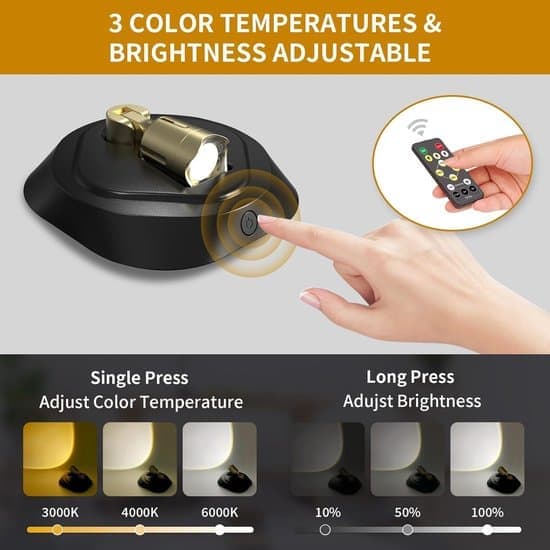 LED-spotlight - Wireless Spotlight - Wireless Lamp - Spotlight - Plant Lamp - Indoor Lighting - Remote Control - Timer - Batteries - 2 Pieces - Black