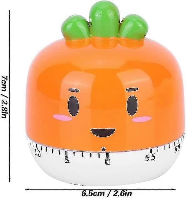 Kitchen Clock, 60 Minute Wind-Up Cooking Timer Mechanical Rotating Alarm Cute Cartoon Countdown Timer