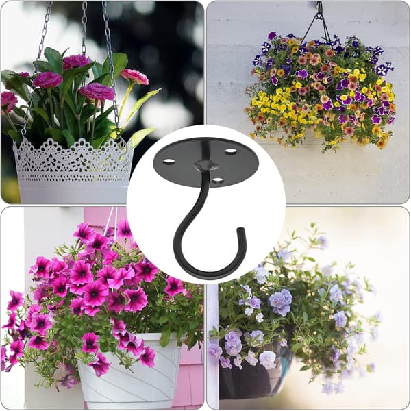 2 Ceiling Hooks for Hanging Plants Metal Wall Mount
