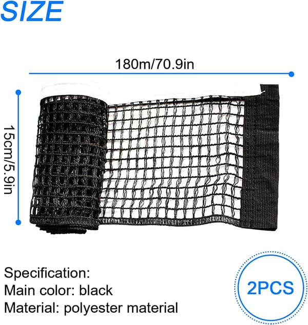 Pingisnet 2 stk. sammenklappeligt pingisnet 180 * 14 cm sort bordtennisnet til sammenklappeligt bordkonkurrencetræning