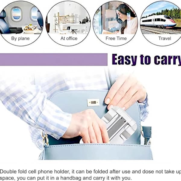 Mobile Phone Desk Stand, Foldable Desktop Holder, Suitable for Mobile Phones and Tablets, Universal Compatibility.