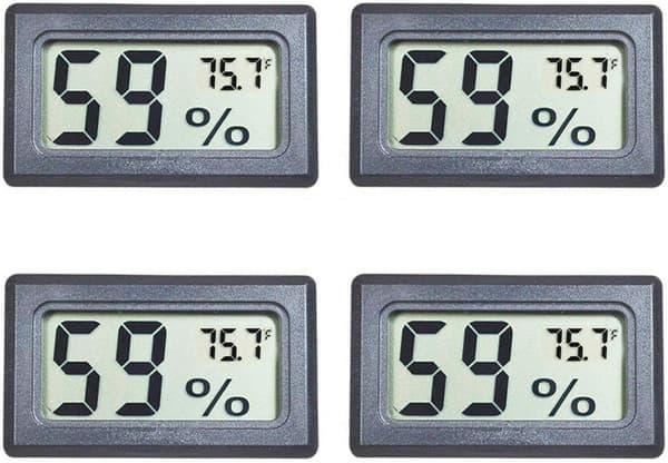 Mini digitalt termometer hygrometer 4 stk LCD til krybdyrterrarium fugtighedsmåler [Ho]