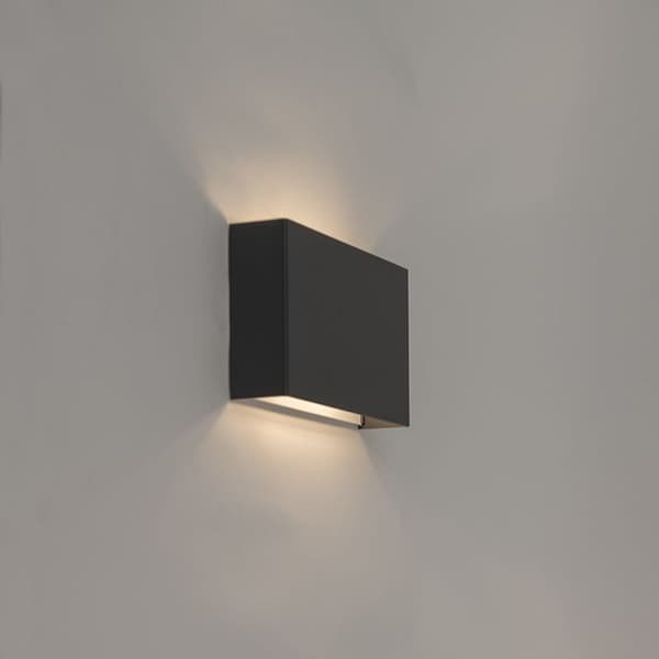 Qazqa - Modern Black Wall Lamp - High Quality Aluminum - G9 Socket - Dimmable - 5 cm deep, 14 cm high, 24 cm wide