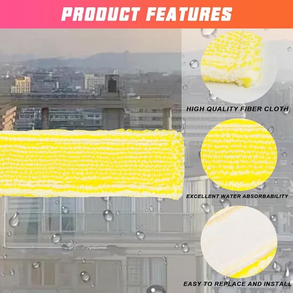 Microfiber Cloths for Karcher WV2 WV5 - 4-pack Replacement Mop Pads - Wet Dry Window Vacuum Cloths Yellow