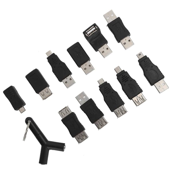 12 stk. USB2.0-adapter 3,5 mm 2-i-1 lydadapterkonverter elektronisk tilbehør