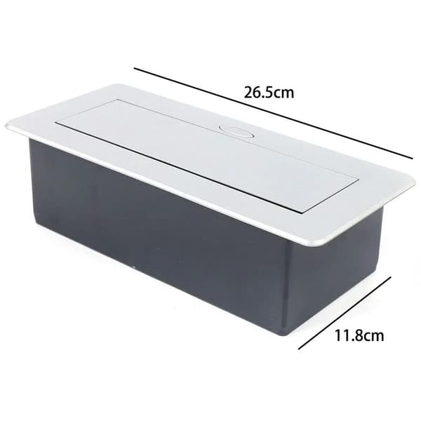 Retractable recessed socket with 3 outlets for workbench, as table socket or floor socket for kitchen, office