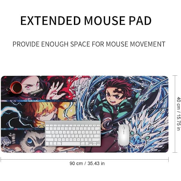 Anime Musemåtte, 900 x 400 mm Stor Gaming Musemåtte, Spillebordsmåtte, Forlænget Musemåtte, Personligt Design (UK03 Cut)