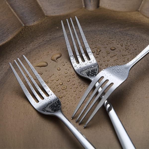 Middagsgafflar 6 delar, rostfritt stål 21,5 cm bordsgafflar bestickset, silverbestickset, diskmaskinssäkra - silver