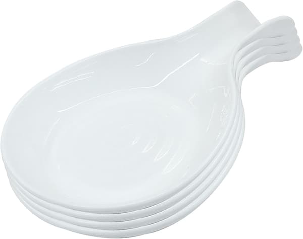 Hvit plastskjeholder sett 4 stk hvit White