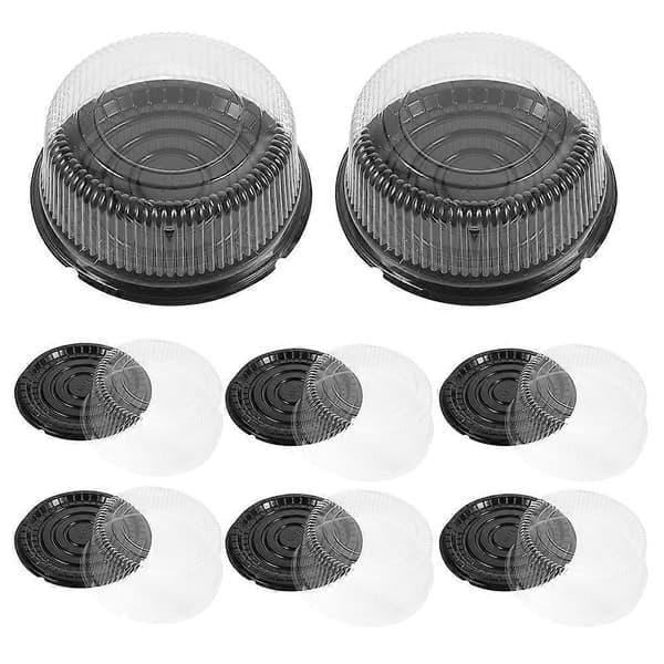 Portable Cake Box Reusable Plastic Cake Boxes Round Waterproof Moisture-proof 23.50X23.50X1.50CM 20Set
