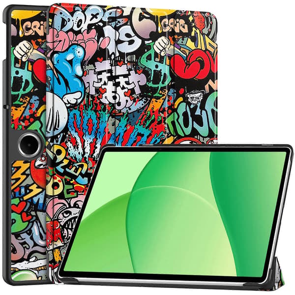 Til Oppo Pad SE OnePlus Pad Lite Etui Mønstertryk Læderstativ Tablet Beskyttelse Graffiti