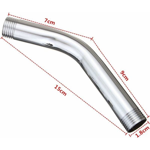 15 cm rustfritt stål G1/2 vinklet dusjarm forlengelsesslange, 110g