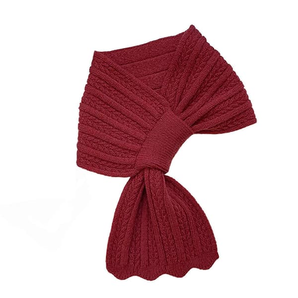 Varm vinterhalsduk myk polyester strikket skjerf unisex stiler skjerf for stilig varme Rød Red