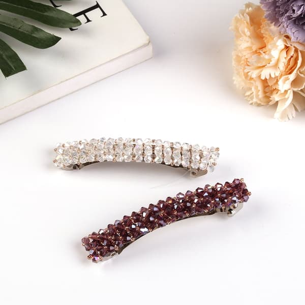 6 strasshårklämmor, dekorativa hårklämmor