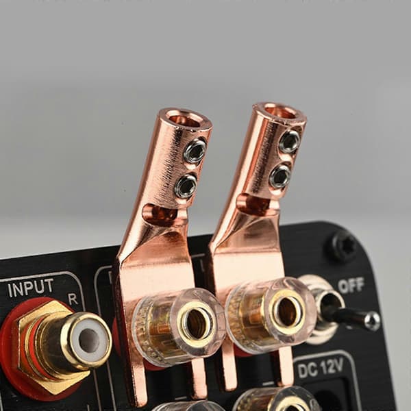 Speaker Cable Spade Connector Copper/Rhodium Plated Plug Audio Jack Connector Y Plug Spade Connector for DIY Speaker Cable