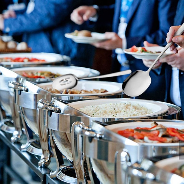 Serveringsskjeer Sett, 10 Tommer Spotet Skje og Serveringsskje, Skjeer Bestikk, Matlagingsskje, Past